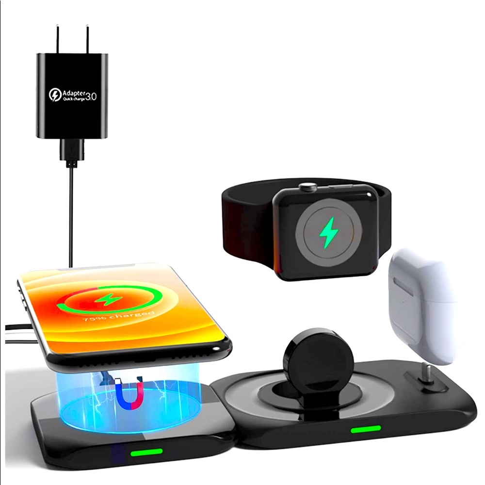 Wireless Charger,4 in 1 Magnetic Charging Station
